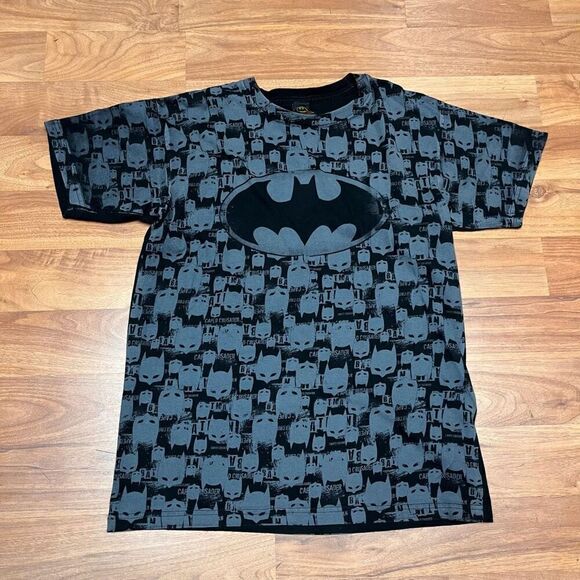 Batman Mens Blue Caped Crusader Bat Signal Allover Print Short Sleeve Tee Medium - Picture 3 of 8